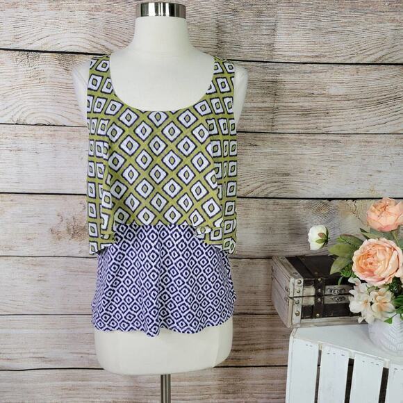 Anthropologie Meadow Rue Throughway Tiered Layer Popover Tank Small‎ - Picture 1 of 6